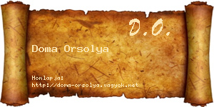 Doma Orsolya névjegykártya